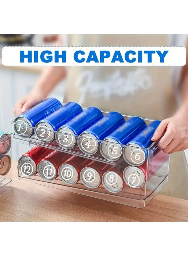 1pc Portable Refrigerator Organizer Automatic Filling Sorting Double Layer Drawer Storage Rack - Image 5